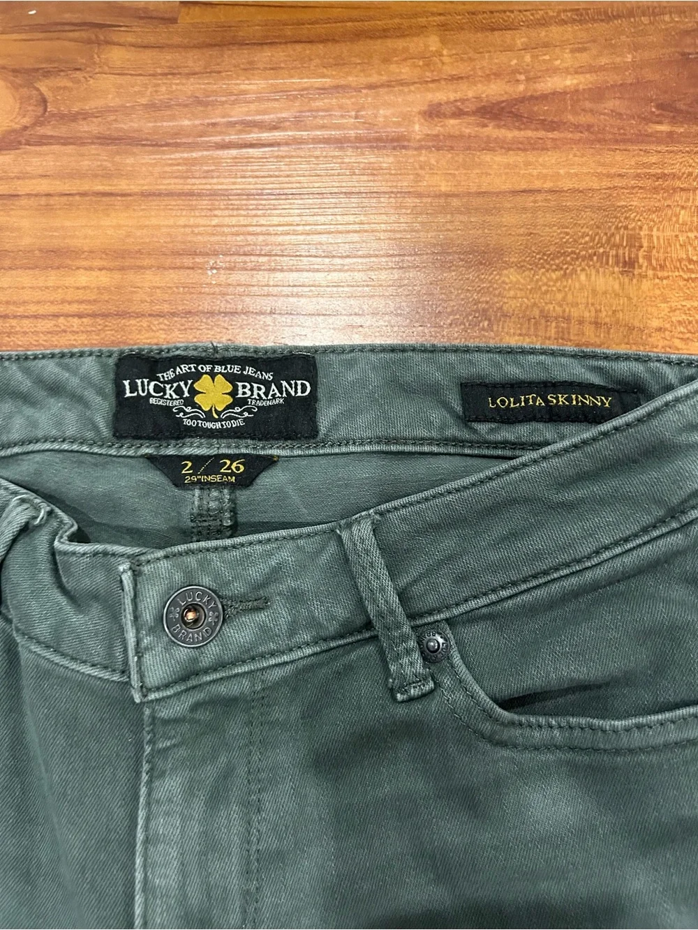 Lucky Brand Olive Green Lolita Skinny Jeans